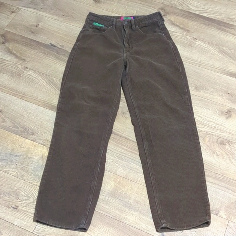 Empyre Tori Carafe Corduroy Dark Brown High Rise Wide Leg Skate Pants Size 4 - Picture 3 of 13